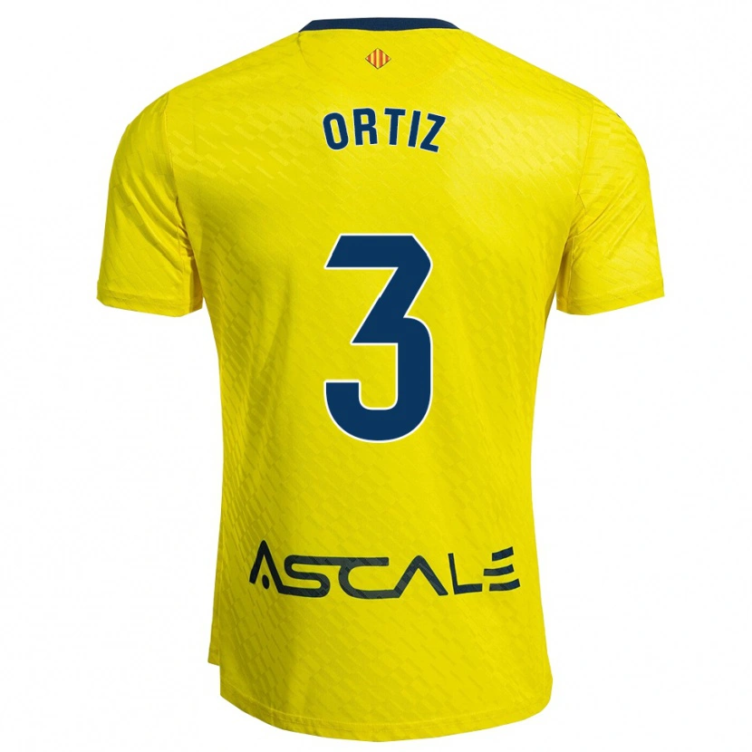 Danxen Heren Eneko Ortiz #3 Geel Marineblauw Thuisshirt Thuistenue 2025/26 T-Shirt