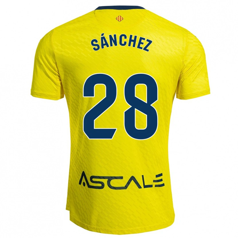 Danxen Heren Joel Sánchez #28 Geel Marineblauw Thuisshirt Thuistenue 2025/26 T-Shirt