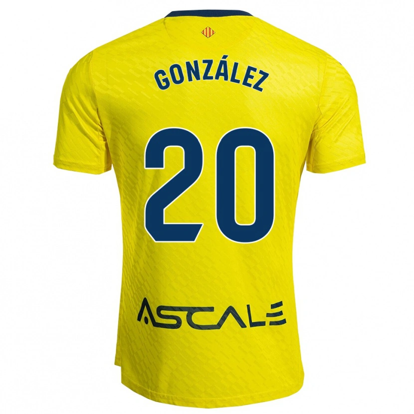 Danxen Heren Marcos González #20 Geel Marineblauw Thuisshirt Thuistenue 2025/26 T-Shirt