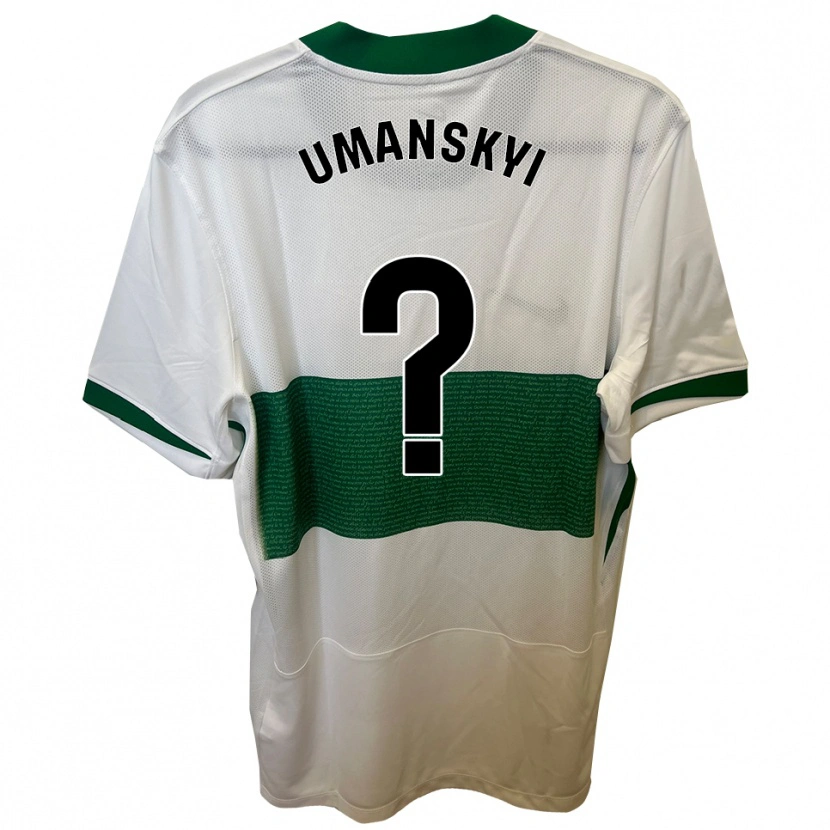 Danxen Heren Volodymyr Umanskyi #0 Wit Groen Thuisshirt Thuistenue 2025/26 T-Shirt