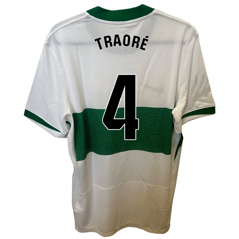 Danxen Heren Bakary Traoré #4 Wit Groen Thuisshirt Thuistenue 2025/26 T-Shirt