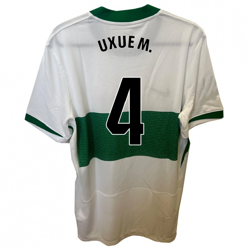 Danxen Heren Uxue Mendia Fernández #4 Wit Groen Thuisshirt Thuistenue 2025/26 T-Shirt