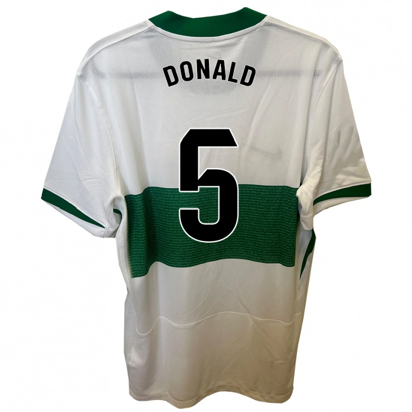 Danxen Heren John Donald #5 Wit Groen Thuisshirt Thuistenue 2025/26 T-Shirt