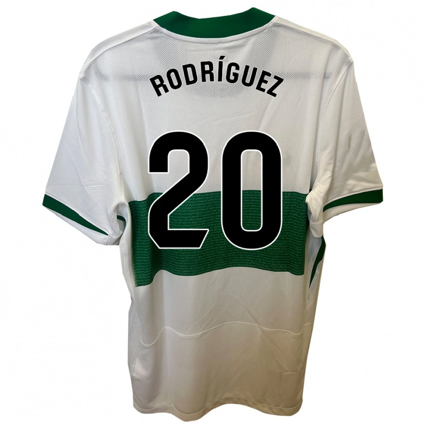 Danxen Heren David Rodríguez #20 Wit Groen Thuisshirt Thuistenue 2025/26 T-Shirt