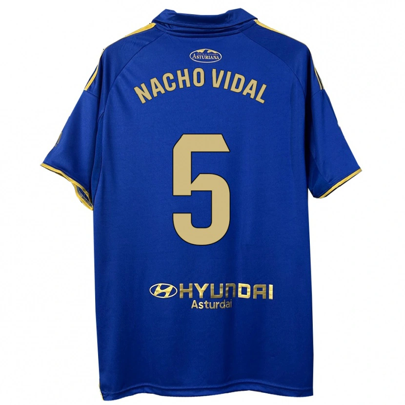 Danxen Heren Nacho Vidal #5 Blauw Goud Thuisshirt Thuistenue 2025/26 T-Shirt
