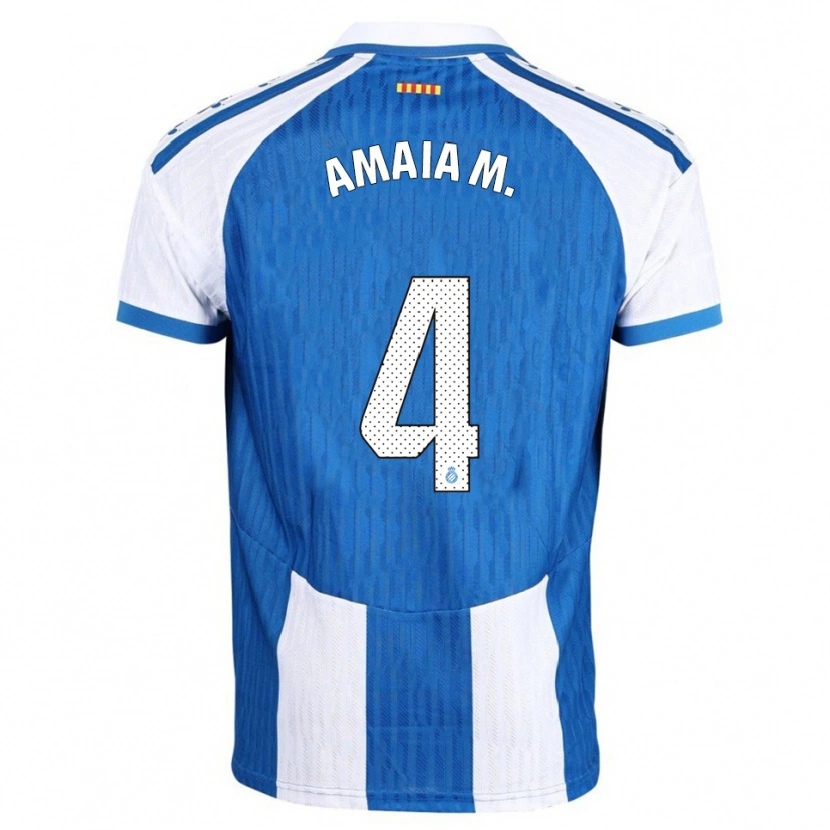 Danxen Heren Amaia Martínez De La Peña #4 Blauw Wit Thuisshirt Thuistenue 2025/26 T-Shirt
