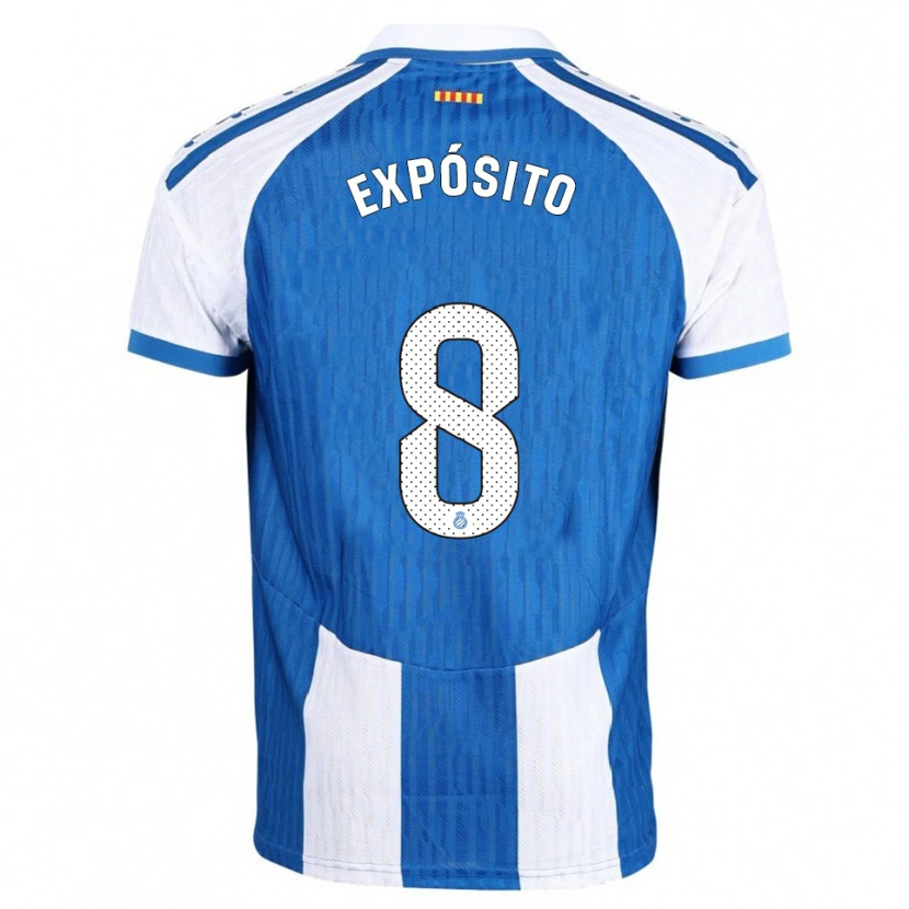 Danxen Heren Edu Expósito #8 Blauw Wit Thuisshirt Thuistenue 2025/26 T-Shirt