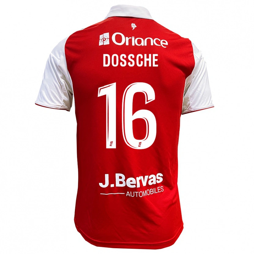 Danxen Heren Marvin Dossche #16 Rood Wit Thuisshirt Thuistenue 2025/26 T-Shirt