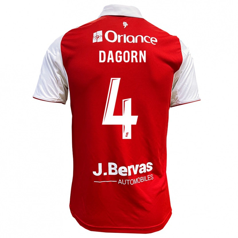Danxen Heren Maxime Dagorn #4 Rood Wit Thuisshirt Thuistenue 2025/26 T-Shirt