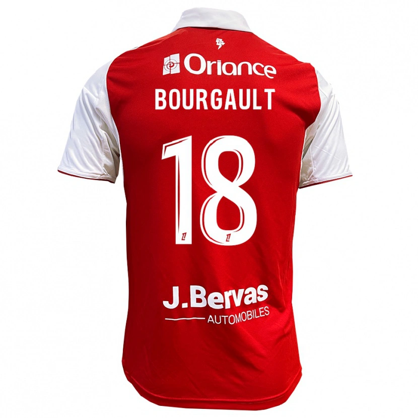 Danxen Heren Justin Bourgault #18 Rood Wit Thuisshirt Thuistenue 2025/26 T-Shirt