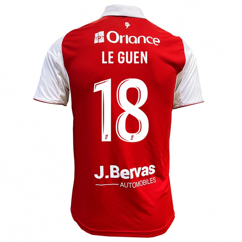 Danxen Heren Raphaël Le Guen #18 Rood Wit Thuisshirt Thuistenue 2025/26 T-Shirt