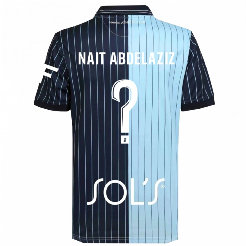 Danxen Heren Elias Naït Abdelaziz #0 Marineblauw Hemelsblauw Thuisshirt Thuistenue 2025/26 T-Shirt