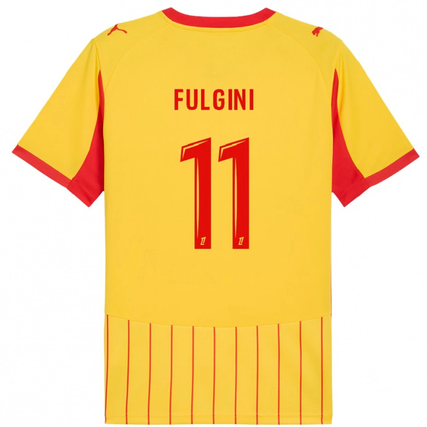 Danxen Heren Angelo Fulgini #11 Geel Rood Thuisshirt Thuistenue 2025/26 T-Shirt