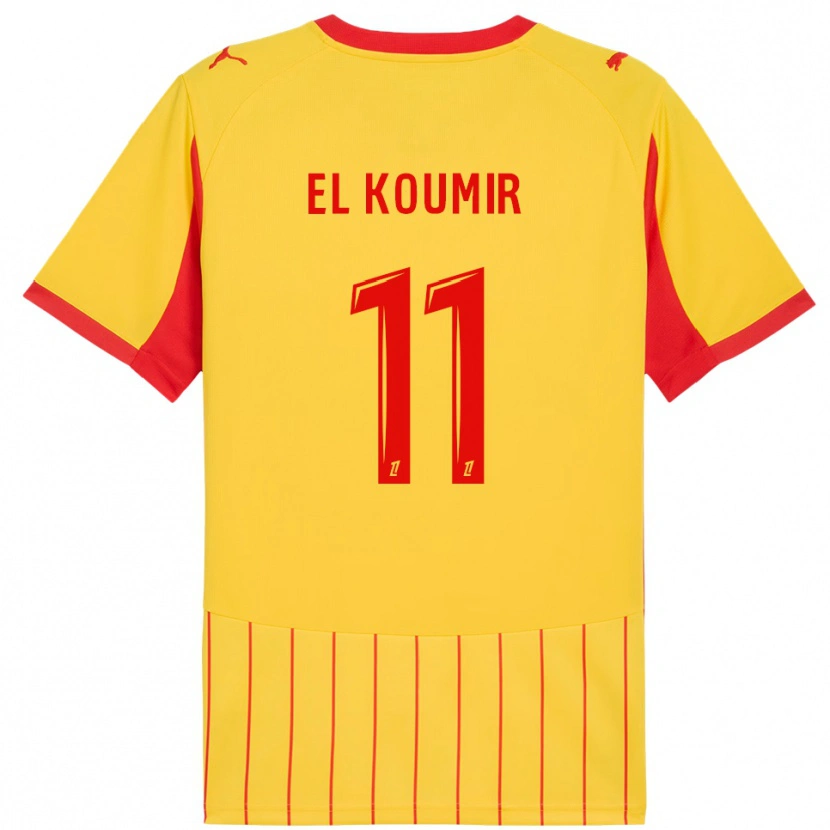 Danxen Heren Kaîna El Koumir #11 Geel Rood Thuisshirt Thuistenue 2025/26 T-Shirt