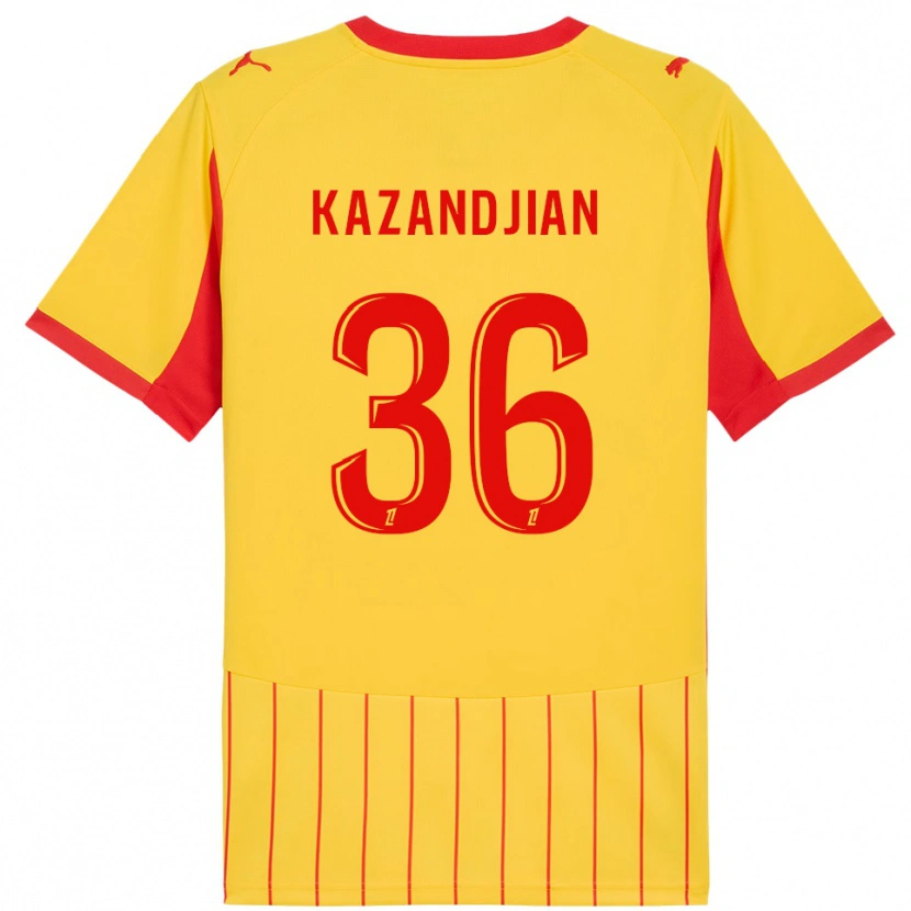 Danxen Heren Lara Kazandjian #36 Geel Rood Thuisshirt Thuistenue 2025/26 T-Shirt