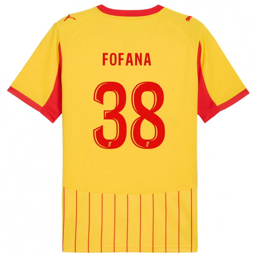 Danxen Heren Rayan Fofana #38 Geel Rood Thuisshirt Thuistenue 2025/26 T-Shirt