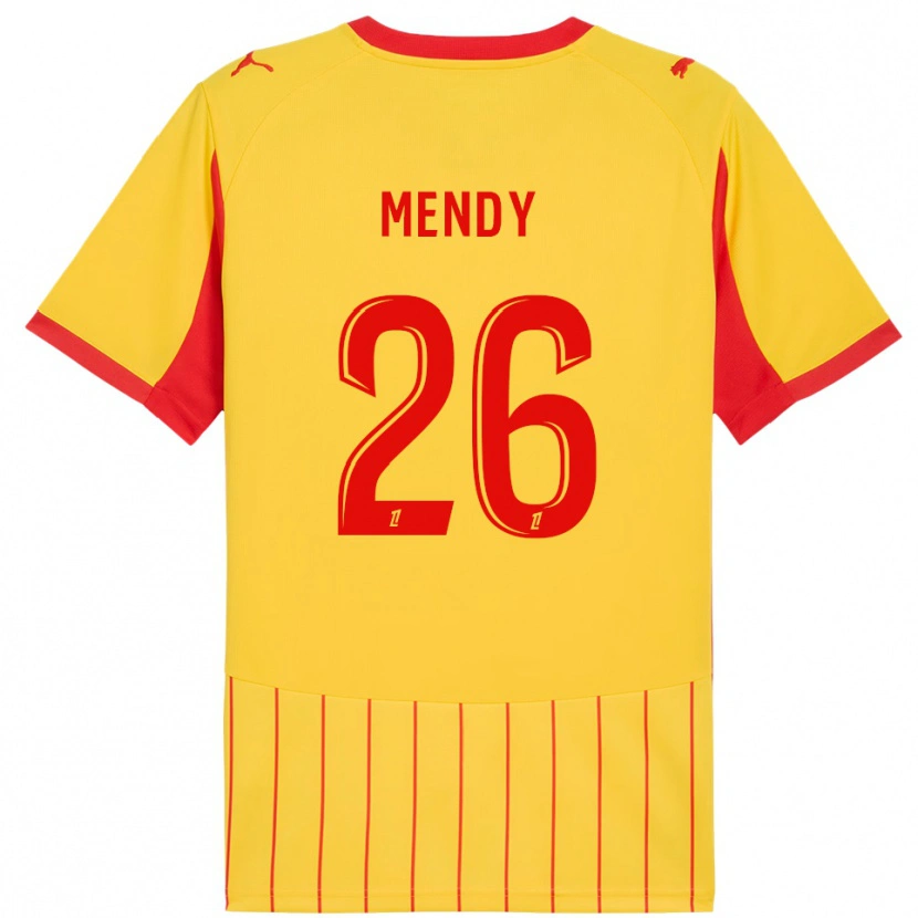 Danxen Heren Nampalys Mendy #26 Geel Rood Thuisshirt Thuistenue 2025/26 T-Shirt