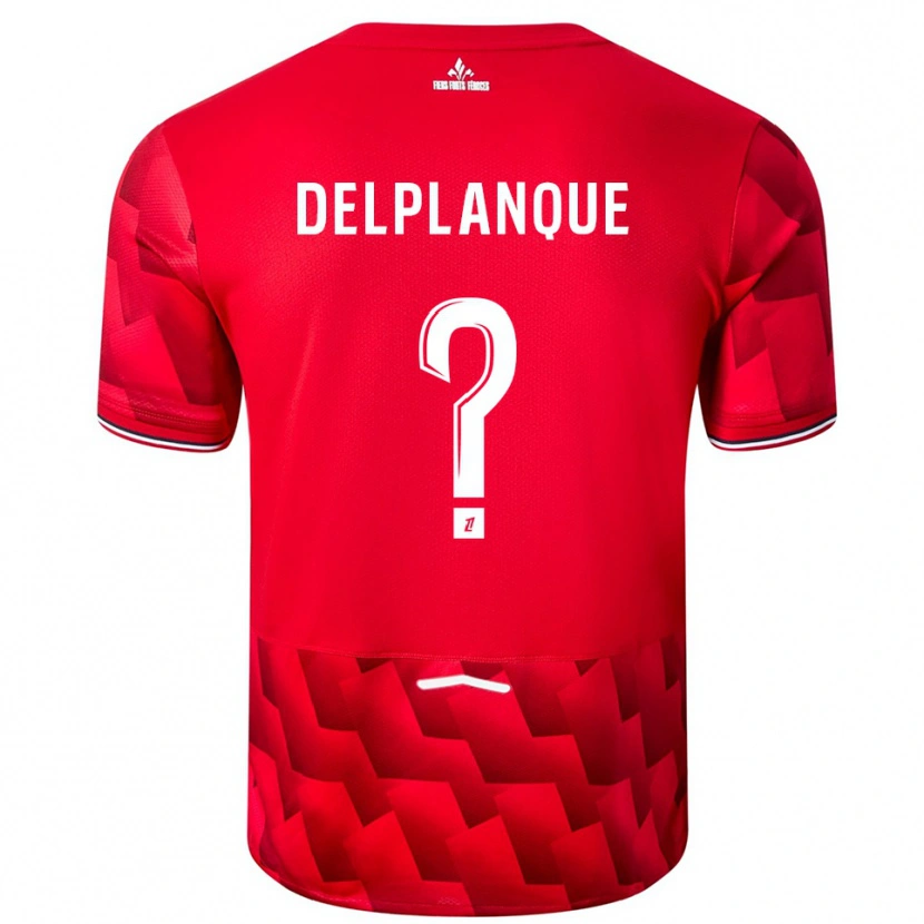 Danxen Heren Gaël Delplanque #0 Rood Wit Thuisshirt Thuistenue 2025/26 T-Shirt
