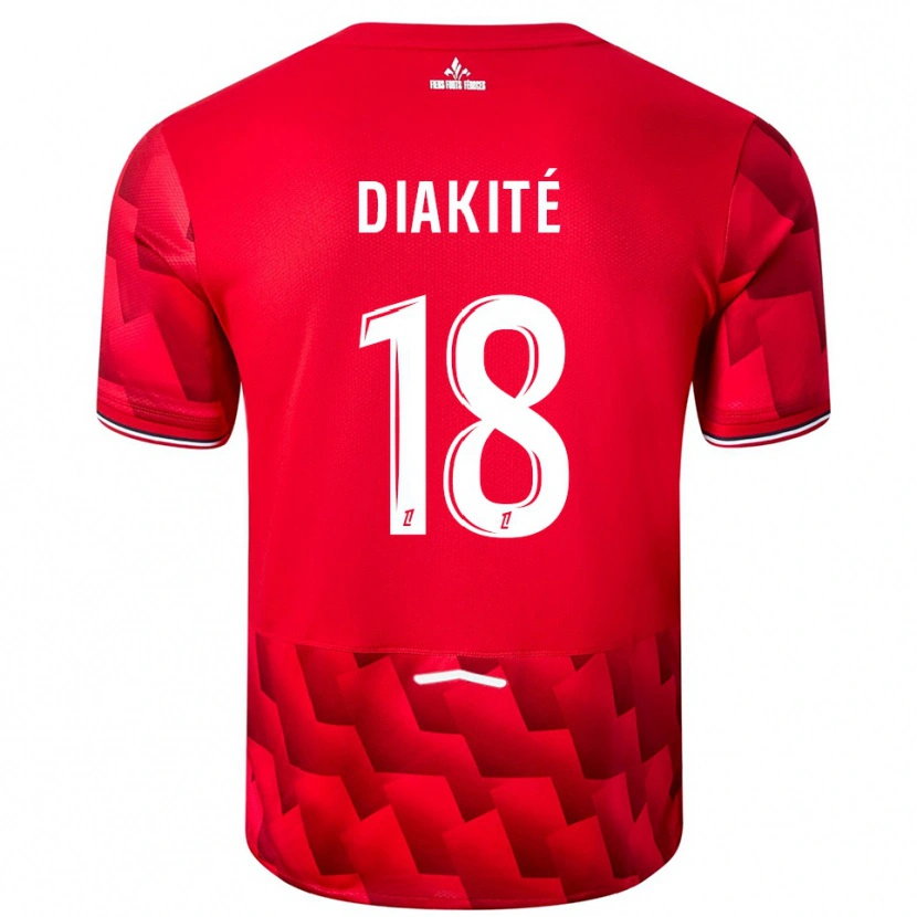 Danxen Heren Bafodé Diakité #18 Rood Wit Thuisshirt Thuistenue 2025/26 T-Shirt