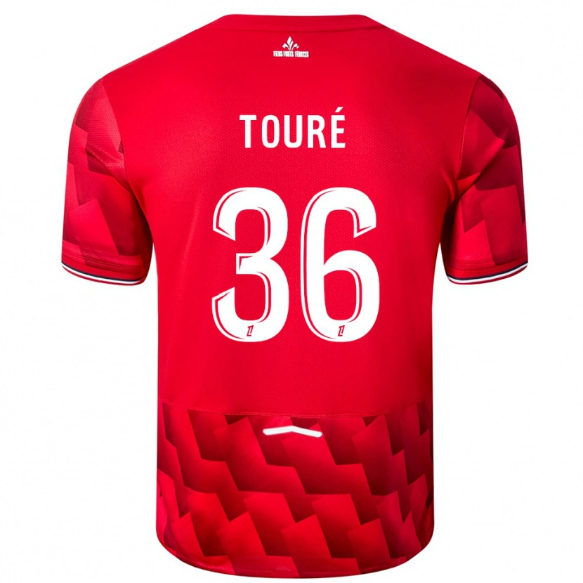 Danxen Heren Ousmane Touré #36 Rood Wit Thuisshirt Thuistenue 2025/26 T-Shirt