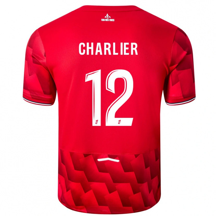 Danxen Heren Amaury Charlier #12 Rood Wit Thuisshirt Thuistenue 2025/26 T-Shirt