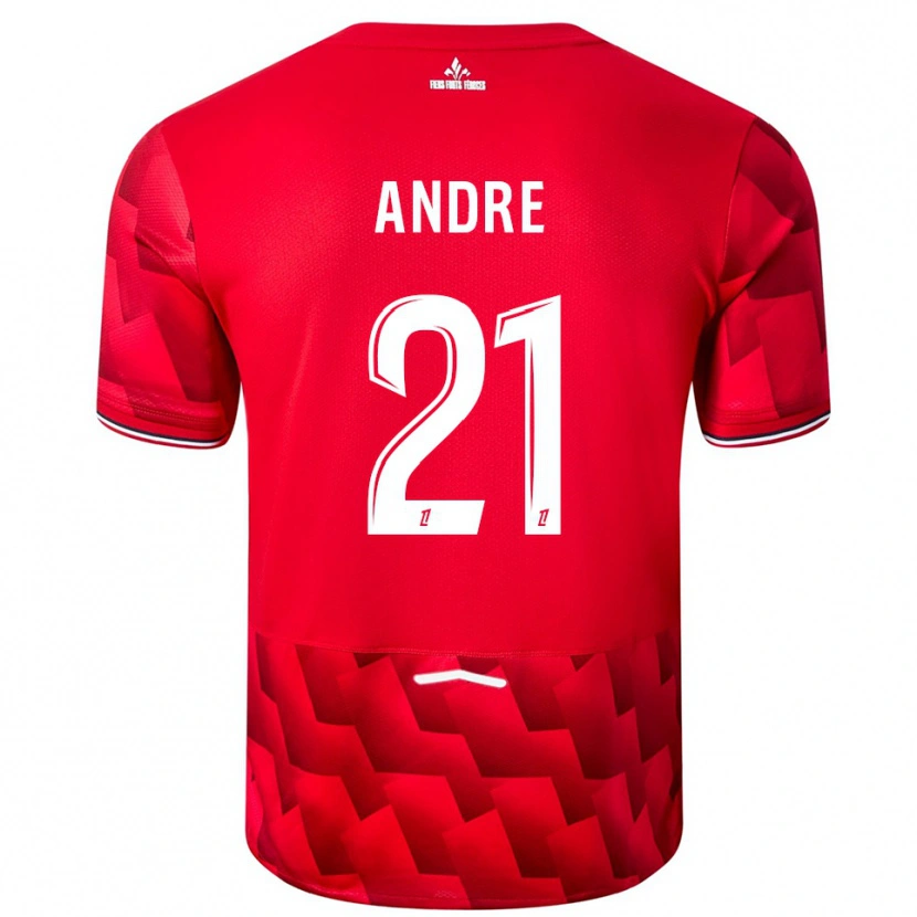 Danxen Heren Benjamin André #21 Rood Wit Thuisshirt Thuistenue 2025/26 T-Shirt