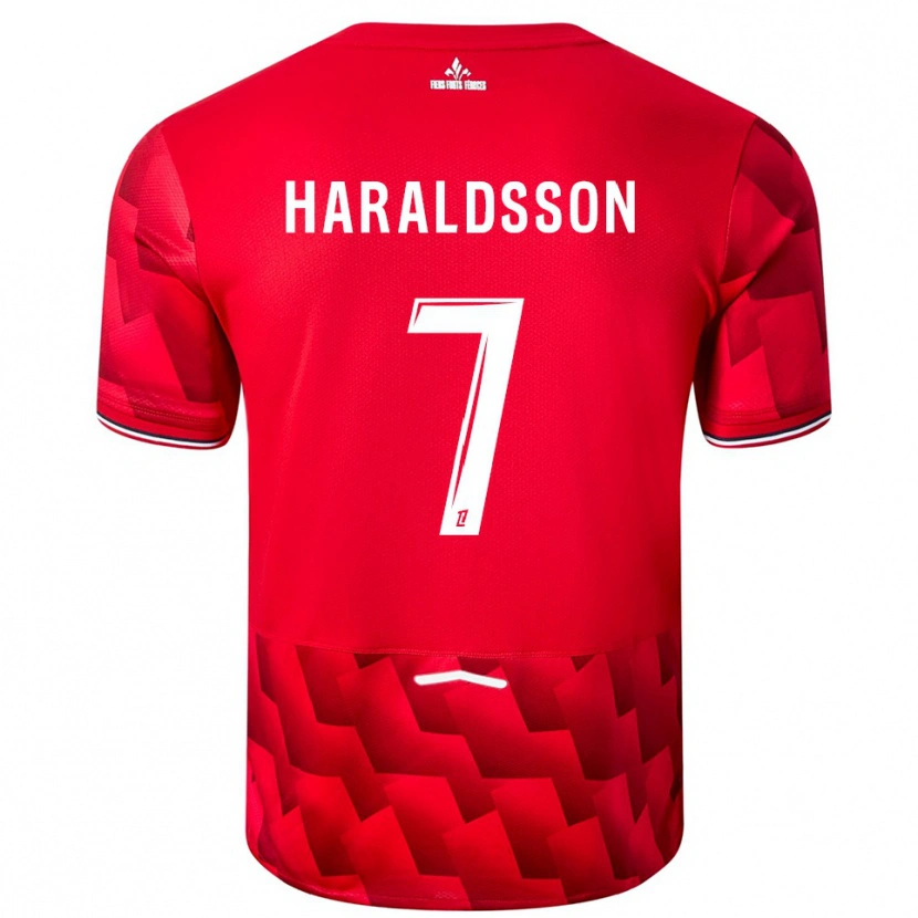 Danxen Heren Hákon Arnar Haraldsson #7 Rood Wit Thuisshirt Thuistenue 2025/26 T-Shirt