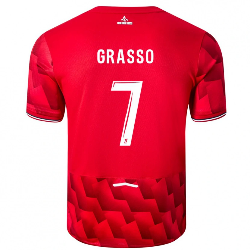 Danxen Heren Enzo Grasso #7 Rood Wit Thuisshirt Thuistenue 2025/26 T-Shirt