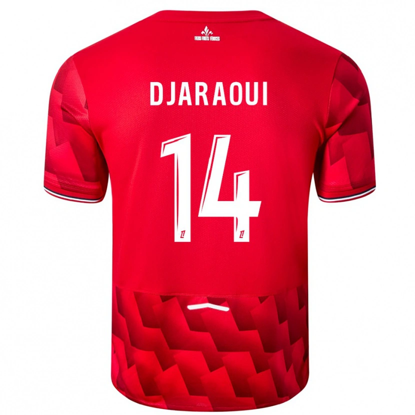 Danxen Heren Mehdi Djaraoui #14 Rood Wit Thuisshirt Thuistenue 2025/26 T-Shirt