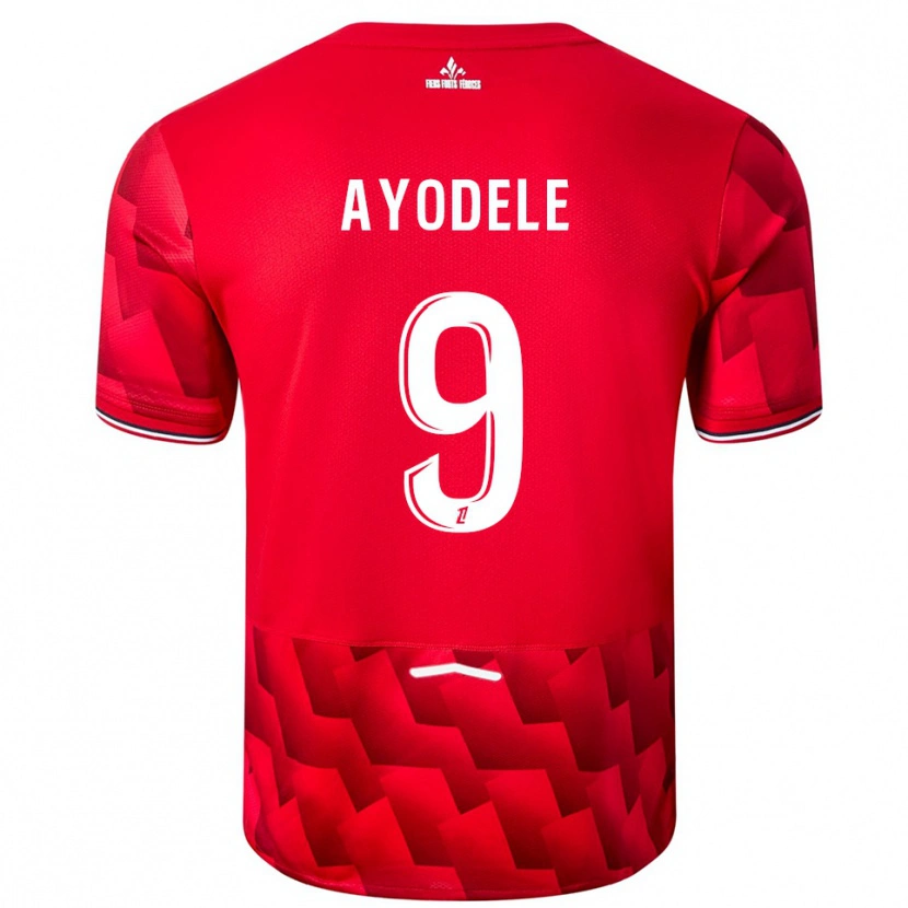Danxen Heren Adeshina Ayodele #9 Rood Wit Thuisshirt Thuistenue 2025/26 T-Shirt
