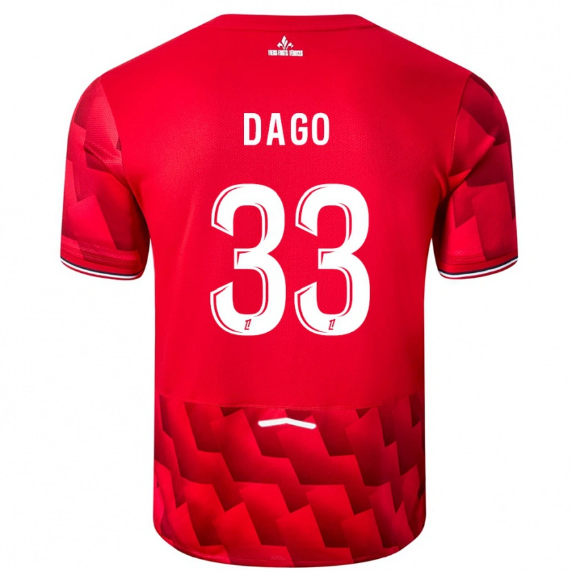 Danxen Heren Trévis Dago #33 Rood Wit Thuisshirt Thuistenue 2025/26 T-Shirt