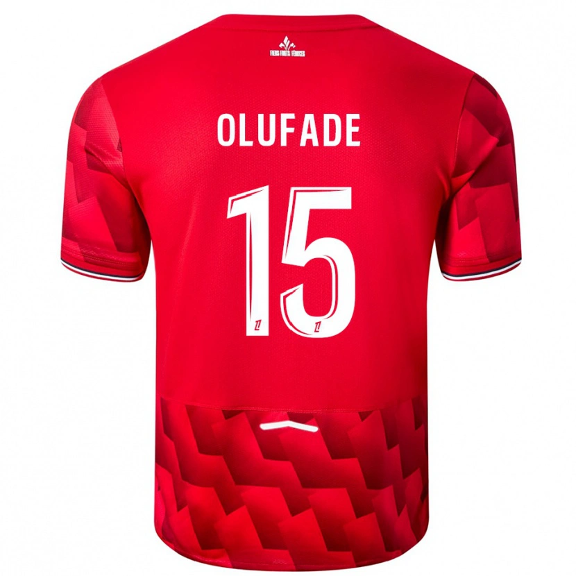 Danxen Heren Kingsley Olufade #15 Rood Wit Thuisshirt Thuistenue 2025/26 T-Shirt