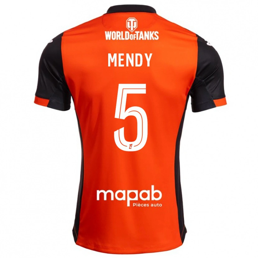 Danxen Heren Benjamin Mendy #5 Zwart Oranje Thuisshirt Thuistenue 2025/26 T-Shirt