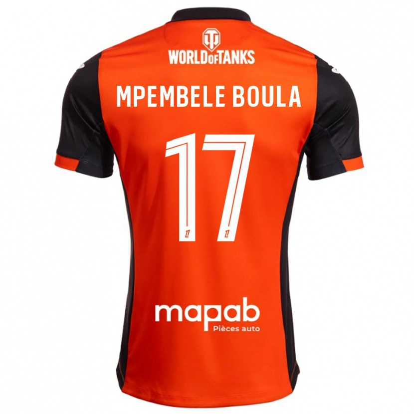 Danxen Heren Exaucé Mpembele Boula #17 Zwart Oranje Thuisshirt Thuistenue 2025/26 T-Shirt