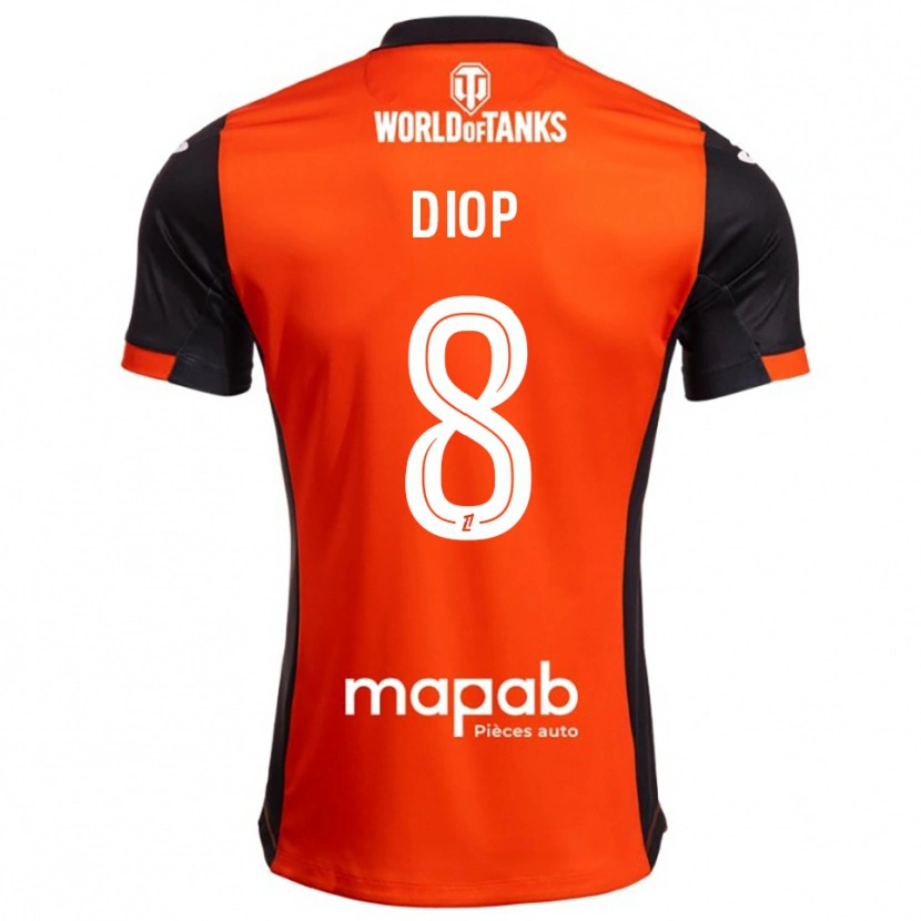 Danxen Heren Samba Diop #8 Zwart Oranje Thuisshirt Thuistenue 2025/26 T-Shirt