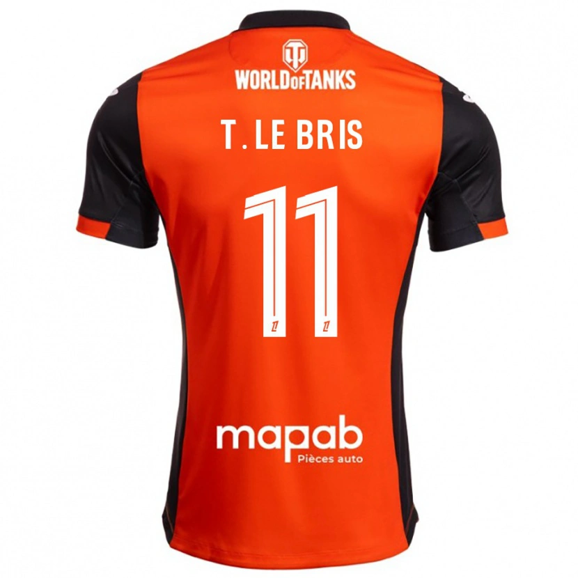 Danxen Heren Théo Le Bris #11 Zwart Oranje Thuisshirt Thuistenue 2025/26 T-Shirt
