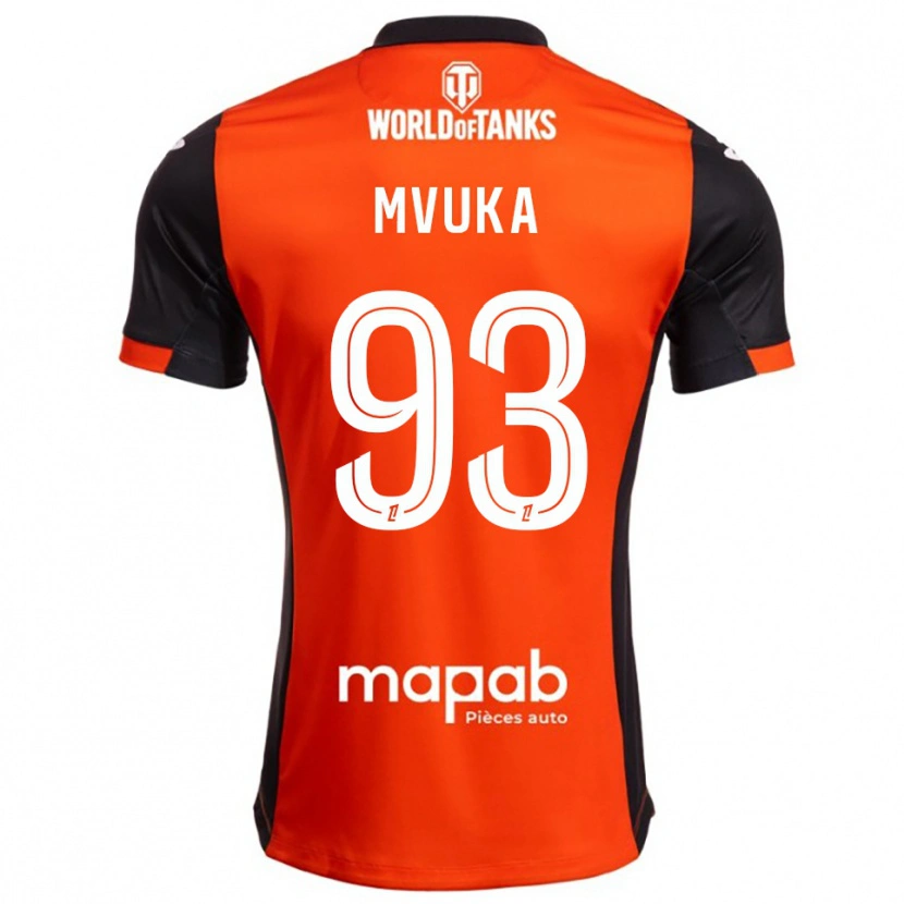 Danxen Heren Joel Mvuka #93 Zwart Oranje Thuisshirt Thuistenue 2025/26 T-Shirt