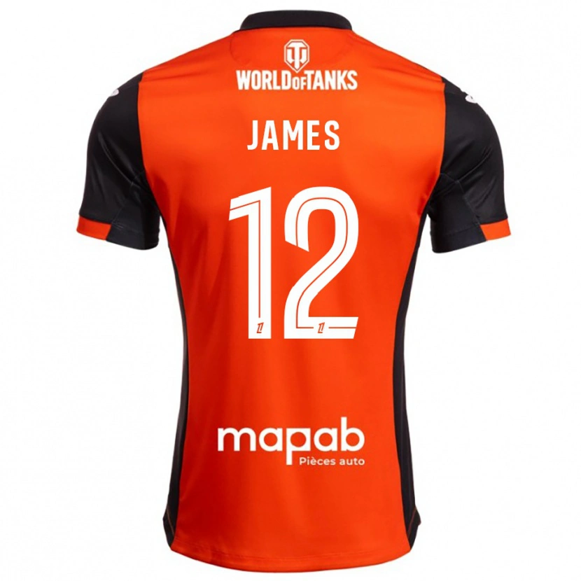 Danxen Heren Isaac James #12 Zwart Oranje Thuisshirt Thuistenue 2025/26 T-Shirt