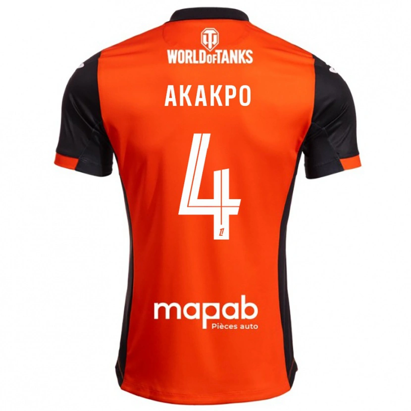 Danxen Heren Izak Akakpo #4 Zwart Oranje Thuisshirt Thuistenue 2025/26 T-Shirt