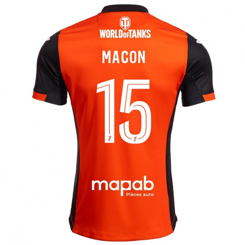 Danxen Heren Baptiste Macon #15 Zwart Oranje Thuisshirt Thuistenue 2025/26 T-Shirt