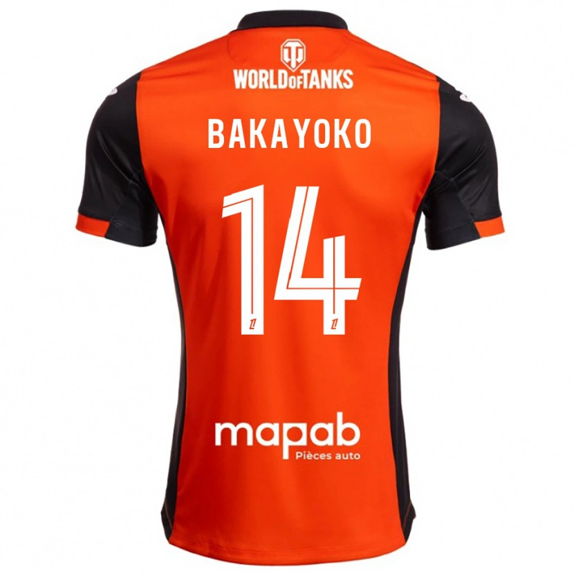 Danxen Heren Tiemoué Bakayoko #14 Zwart Oranje Thuisshirt Thuistenue 2025/26 T-Shirt