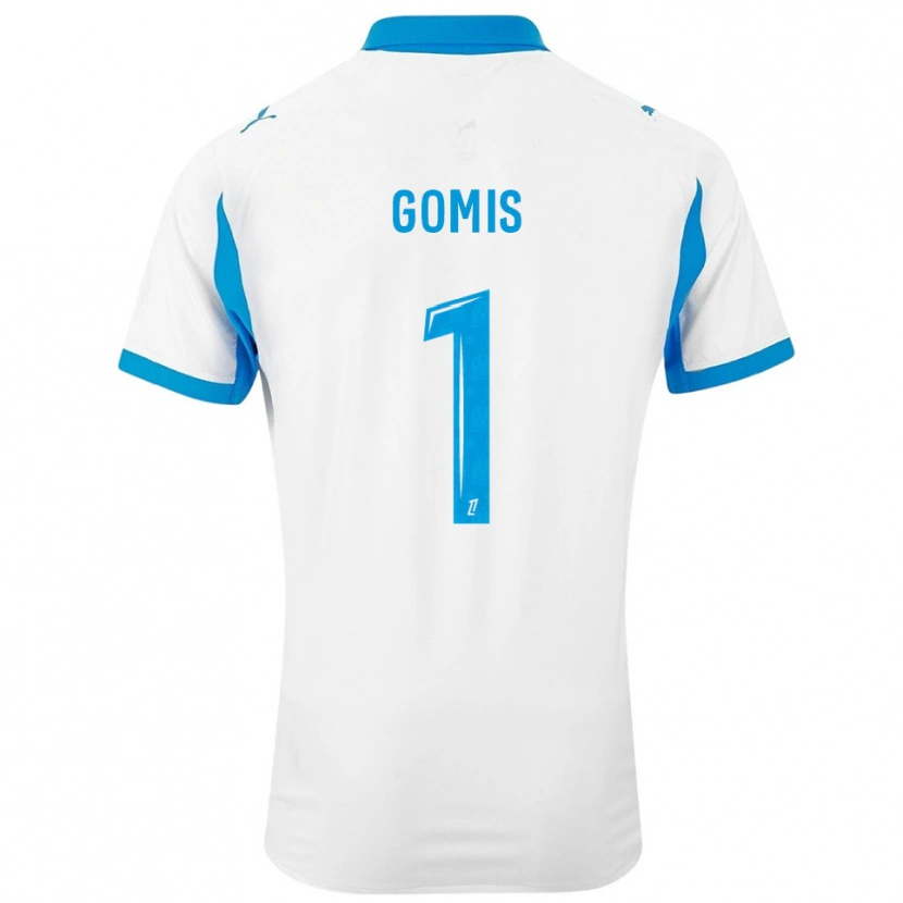 Danxen Heren Ibrahim Gomis #1 Wit Hemelsblauw Thuisshirt Thuistenue 2025/26 T-Shirt