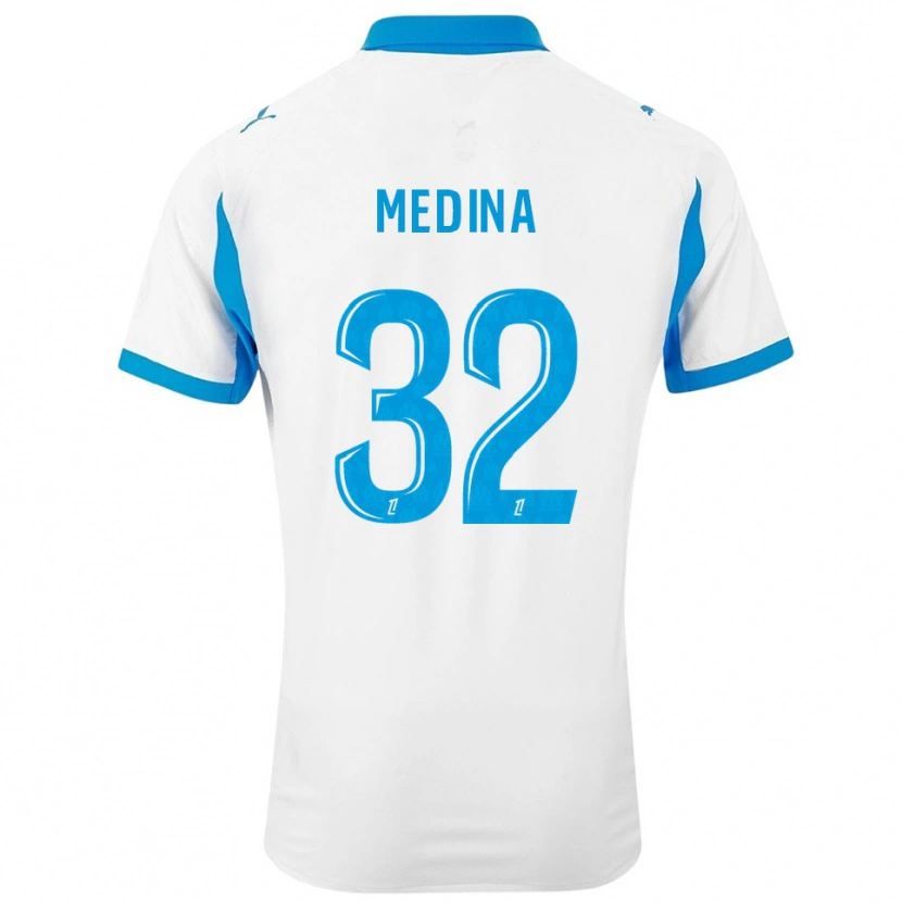 Danxen Heren Facundo Medina #32 Wit Hemelsblauw Thuisshirt Thuistenue 2025/26 T-Shirt