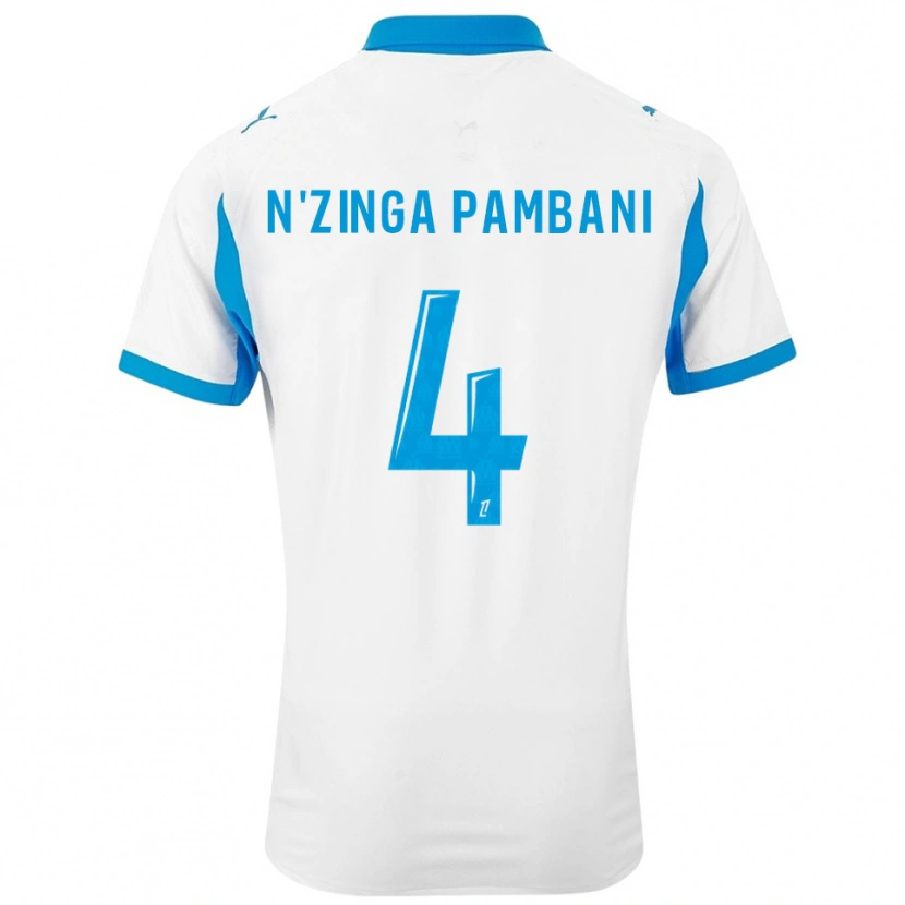 Danxen Heren Pladi N'zinga Pambani #4 Wit Hemelsblauw Thuisshirt Thuistenue 2025/26 T-Shirt