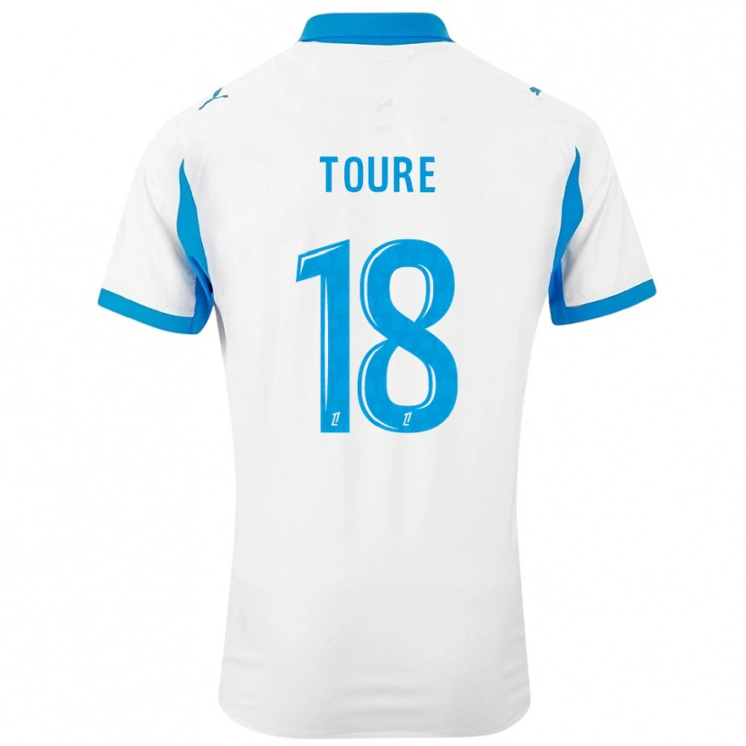 Danxen Heren Isaak Toure #18 Wit Hemelsblauw Thuisshirt Thuistenue 2025/26 T-Shirt
