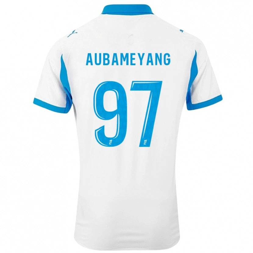 Danxen Heren Pierre-Emerick Aubameyang #97 Wit Hemelsblauw Thuisshirt Thuistenue 2025/26 T-Shirt