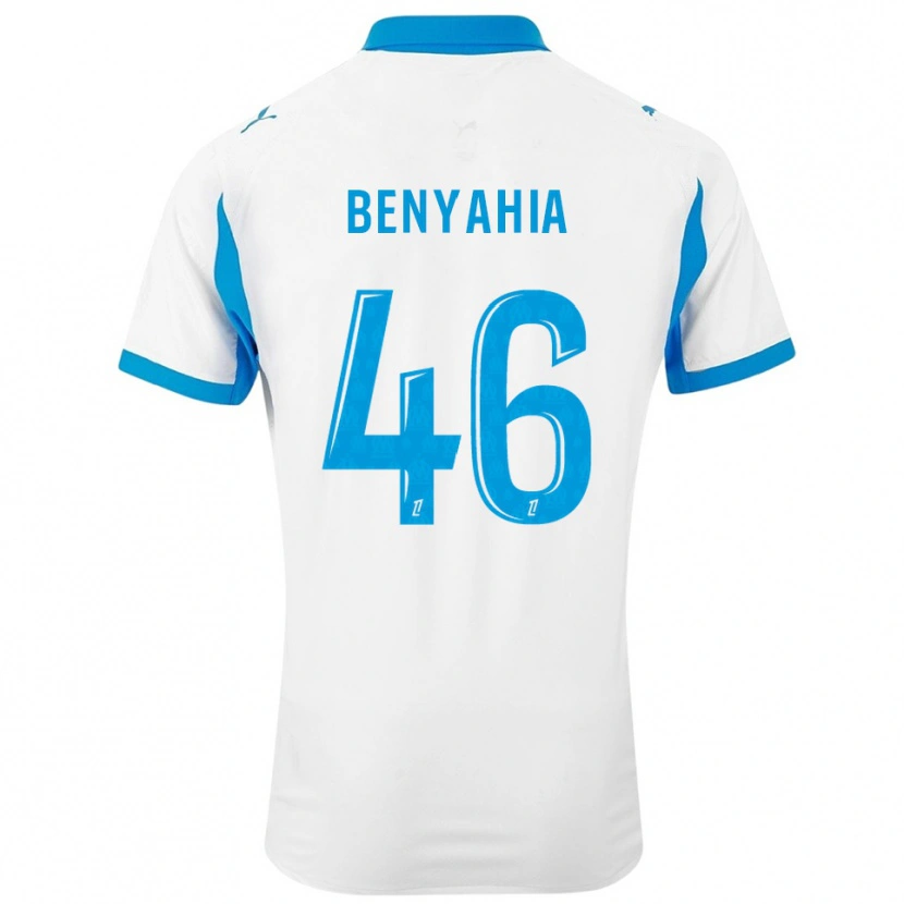 Danxen Heren Aylan Benyahia-Tani #46 Wit Hemelsblauw Thuisshirt Thuistenue 2025/26 T-Shirt