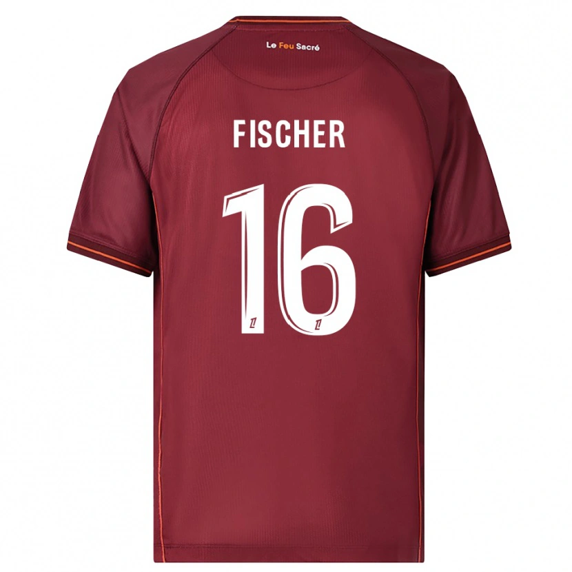 Danxen Heren Jonathan Fischer #16 Bordeaux Wit Thuisshirt Thuistenue 2025/26 T-Shirt
