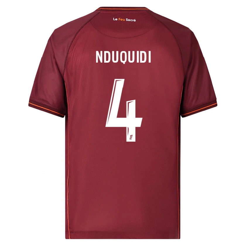 Danxen Heren Benjamin Nduquidi #4 Bordeaux Wit Thuisshirt Thuistenue 2025/26 T-Shirt