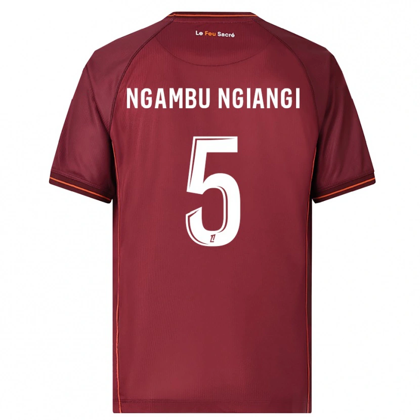Danxen Heren Esther Ngambu Ngiangi #5 Bordeaux Wit Thuisshirt Thuistenue 2025/26 T-Shirt